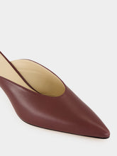 Le Monde Beryl Bordeaux Leather Petra 65 Heeled Mules