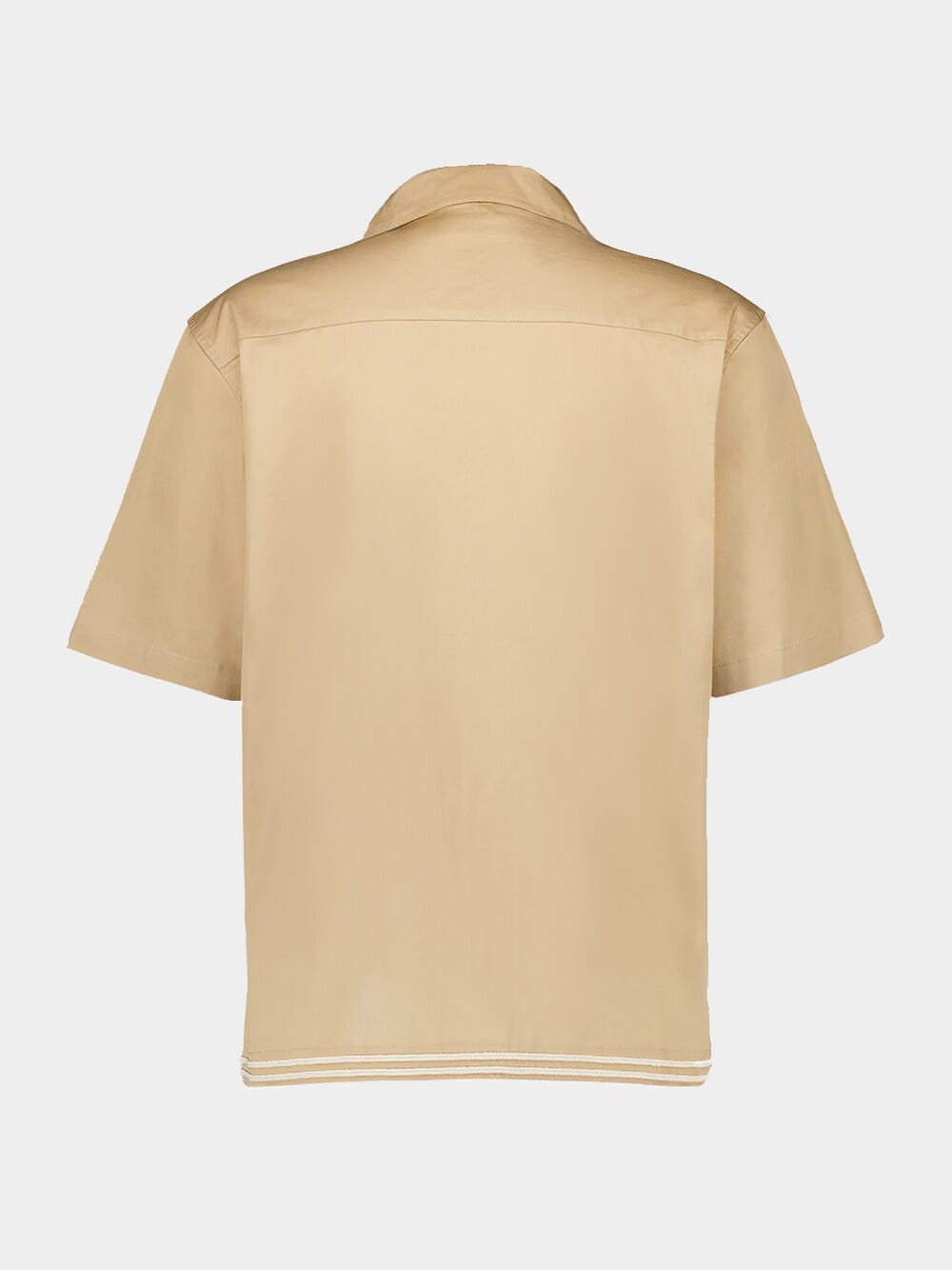 Beige Braided Cord Camp Collar Shirt