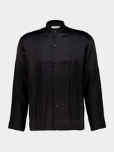 Commas Black Pleated Silk Shirt