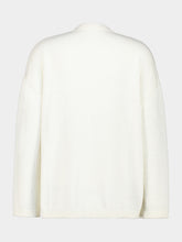Commas White Boxy Cotton Polo Knit