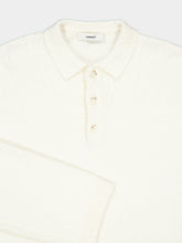 Commas White Boxy Cotton Polo Knit