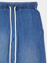 Commas Denim Blue Cotton Hemp Trousers