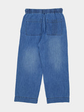 Commas Denim Blue Cotton Hemp Trousers