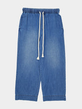 Commas Denim Blue Cotton Hemp Trousers