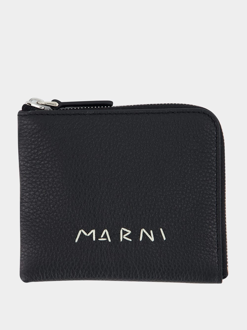 Black Leather Zip-Around Wallet