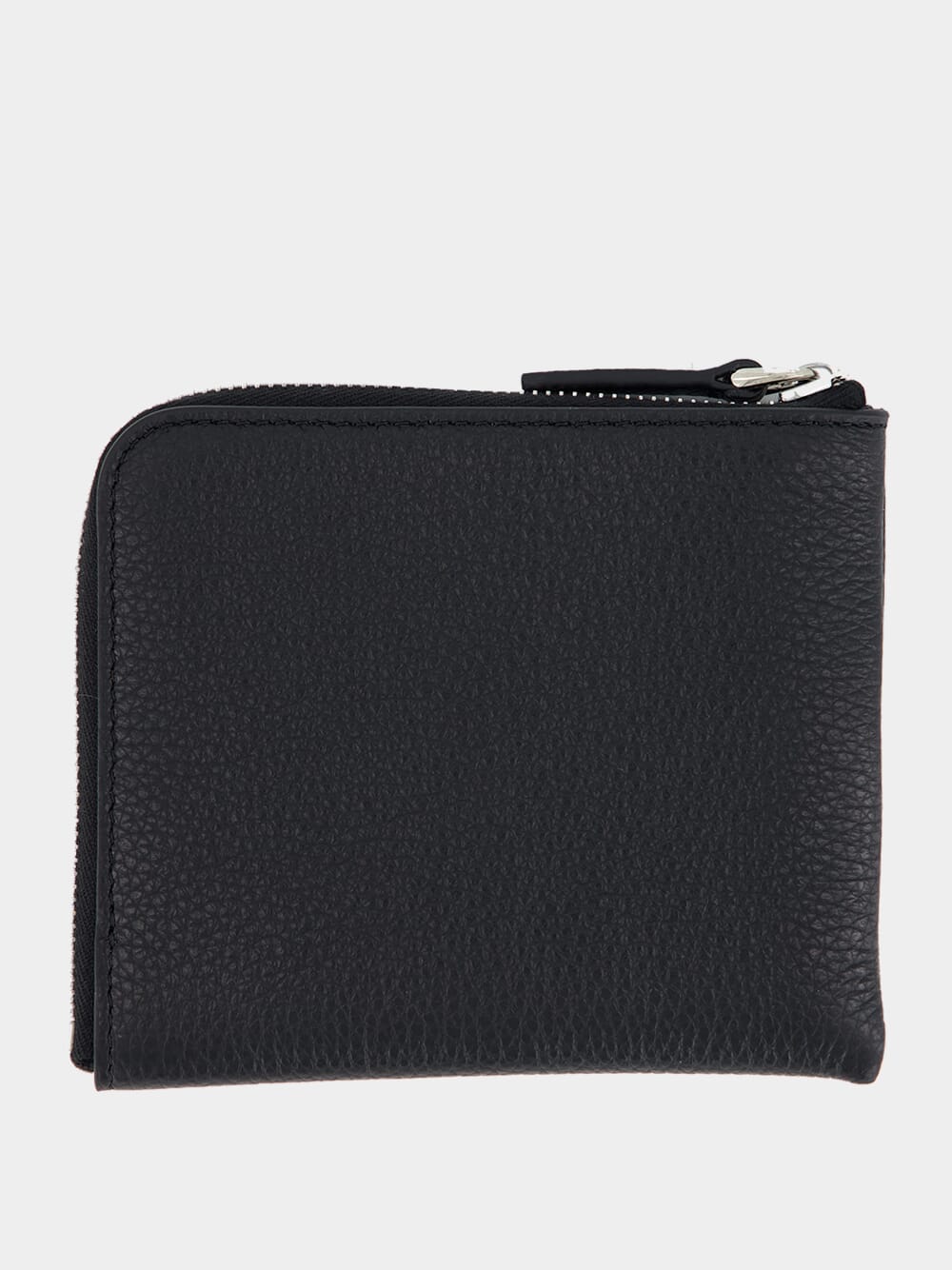 Black Leather Zip-Around Wallet