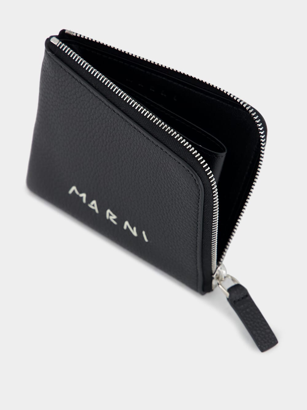 Black Leather Zip-Around Wallet