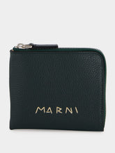Marni Dark Green Leather Zip Wallet