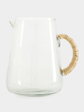 Madam Stoltz Glass Jug with Bamboo Handle