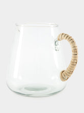 Madam Stoltz Glass Jug With Bamboo Handle