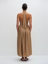 Matteau Stone Organic Cotton Plunge Halter Dress