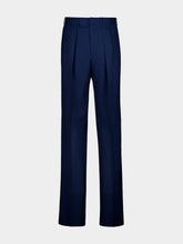 Tom Ford Prussian Blue Wool Pleated Trousers