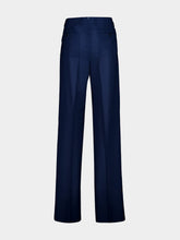 Tom Ford Prussian Blue Wool Pleated Trousers