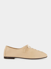 HEREU Beige Plegada Lace-Up Leather Shoes