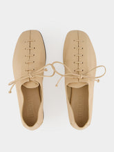 HEREU Beige Plegada Lace-Up Leather Shoes
