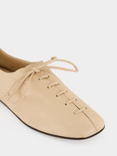 HEREU Beige Plegada Lace-Up Leather Shoes