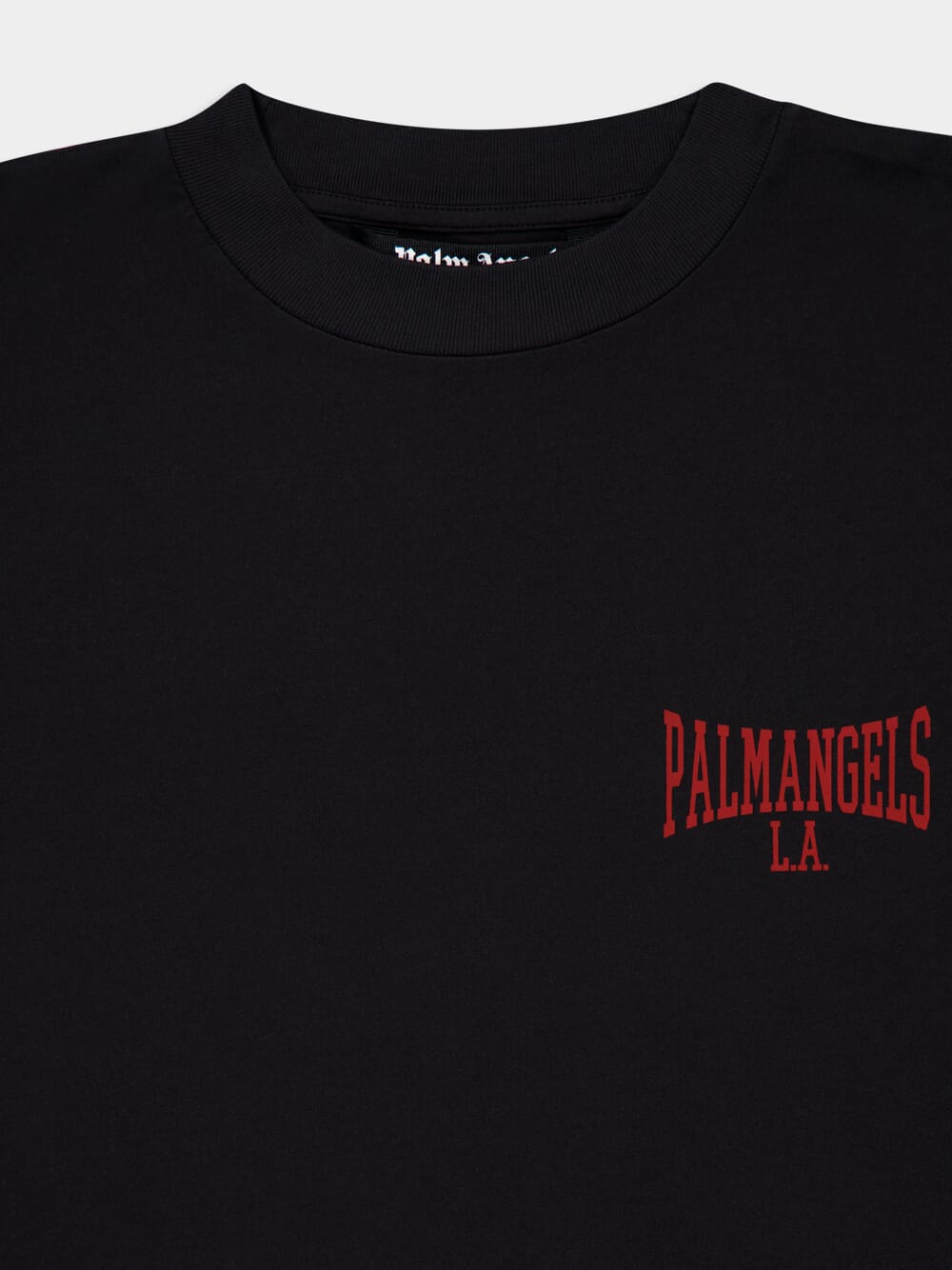 Black College T-Shirt with Logo Print