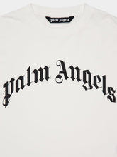 Palm Angels White Curved Logo T-Shirt