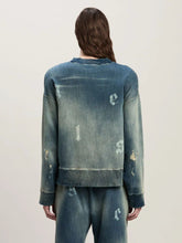 Palm Angels Blue Logo Washed Sweatshirt