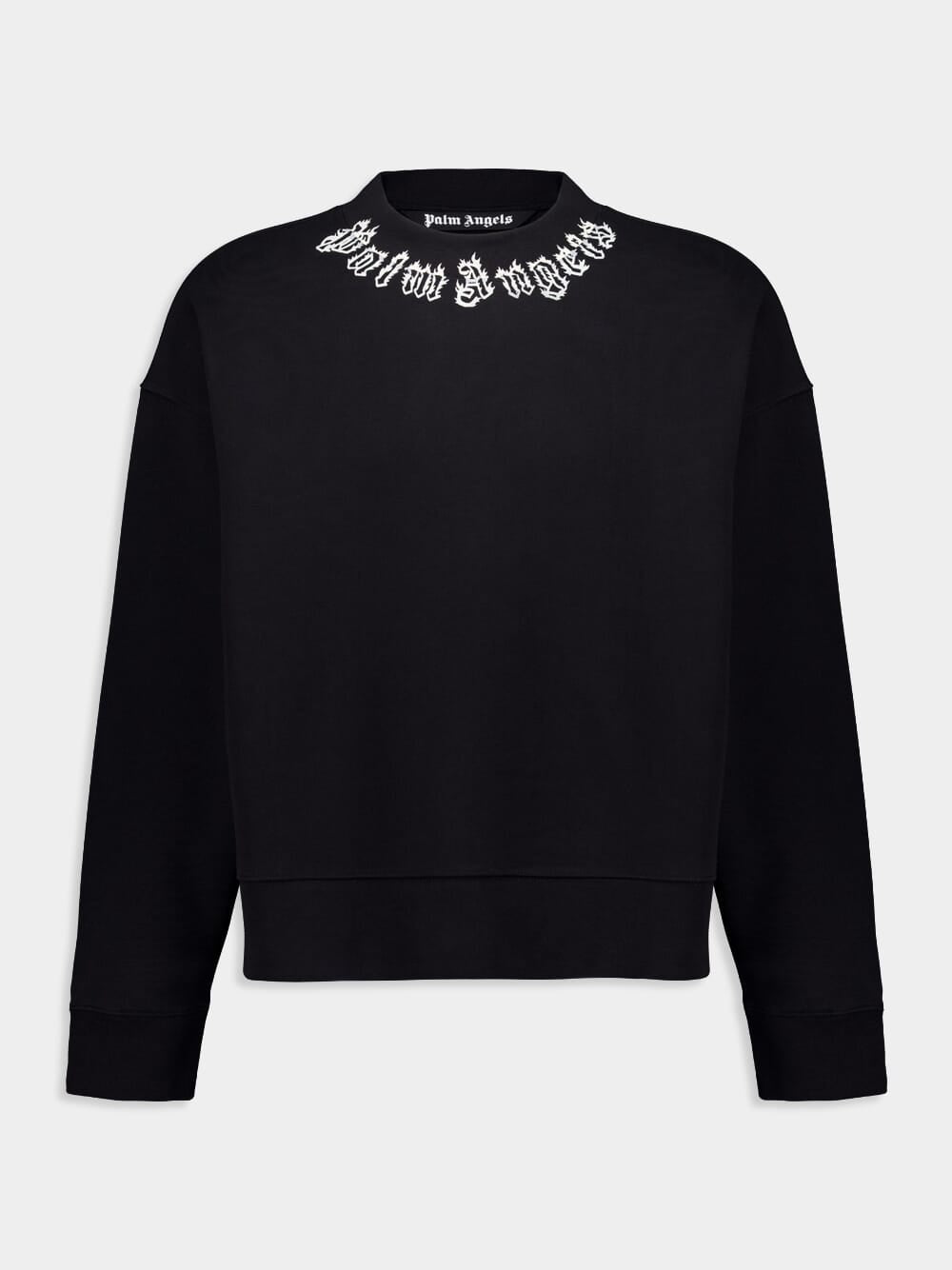 Black Logo Printed Drop Shoulder Sweatshirt