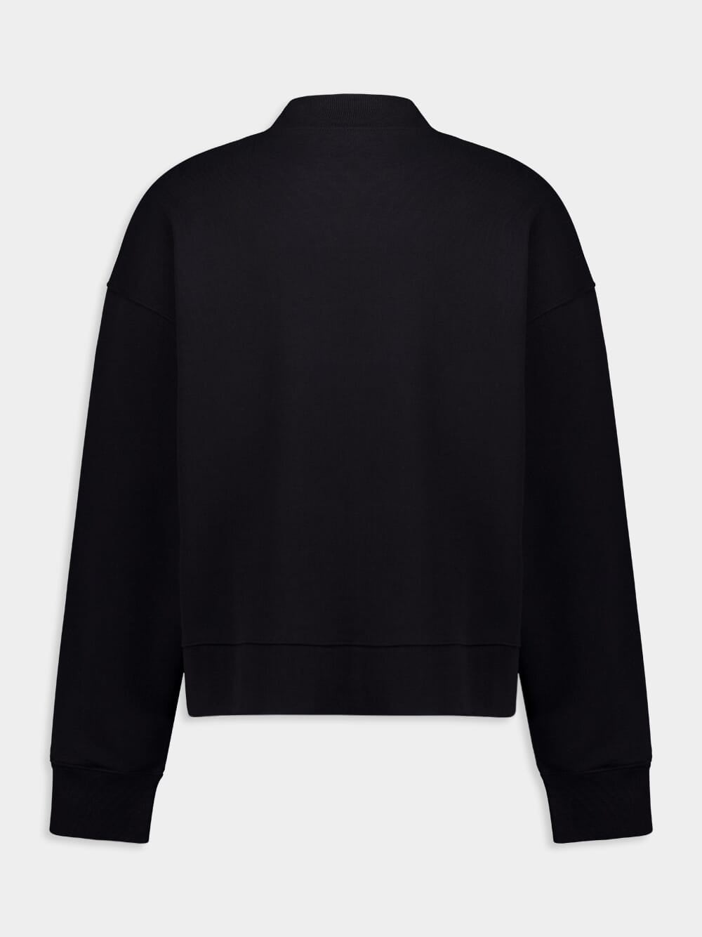 Black Logo Printed Drop Shoulder Sweatshirt