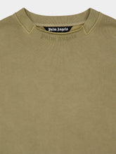 Palm Angels Army Green Curved Logo Sweatshirt