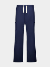 Palm Angels Navy Blue Monogram Loose-Fit Utility Pants
