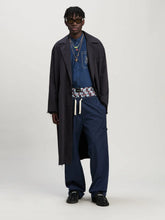 Palm Angels Navy Blue Monogram Loose-Fit Utility Pants