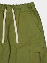 Palm Angels Army Green Cargo Pants with Curved Logo