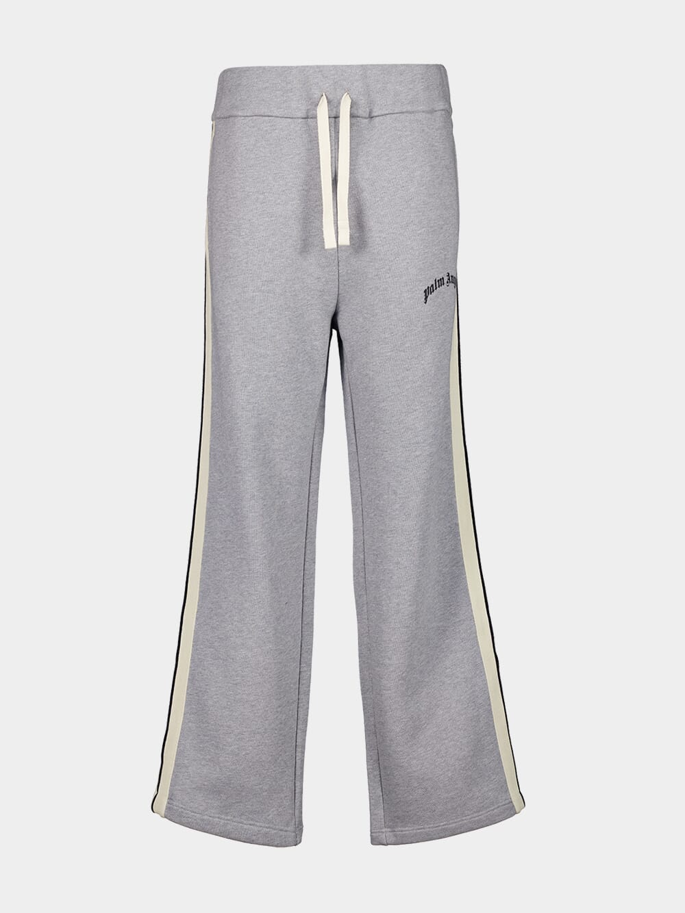 Grey Casual Fit Sweatpants with Curved Logo