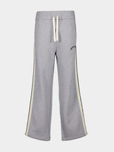 Palm Angels Grey Casual Fit Sweatpants with Curved Logo