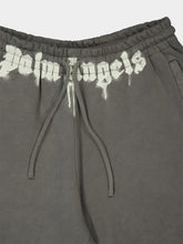 Palm Angels Dark Grey Cotton Logo Waist Sweatshorts