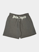 Palm Angels Dark Grey Cotton Logo Waist Sweatshorts