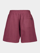 Palm Angels Burgundy Cotton Logo Waist Sweatshorts