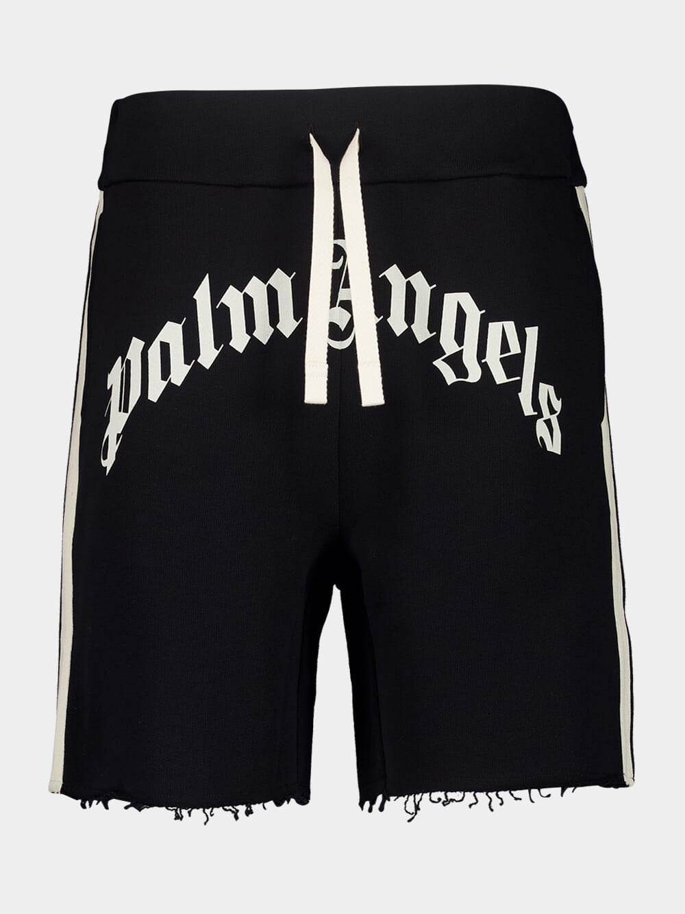 Black Sweat Shorts with Curved Logo