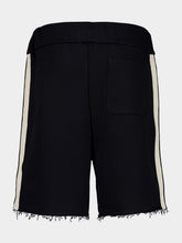 Palm Angels Black Sweat Shorts with Curved Logo