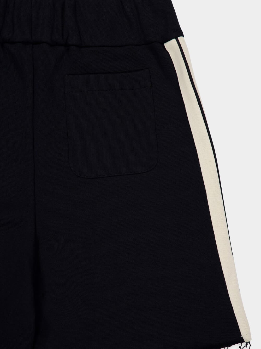 Black Sweat Shorts with Curved Logo