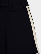 Palm Angels Black Sweat Shorts with Curved Logo