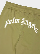 Palm Angels Army Green Track Pants with Back Curved Logo