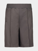 Palm Angels Dark Grey Track Shorts with Back Curved Logo