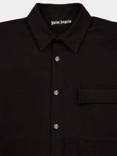 Palm Angels Black Logo Printed Cotton Shirt