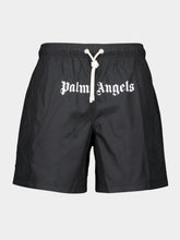 Palm Angels Black Logo-Print Swim Shorts