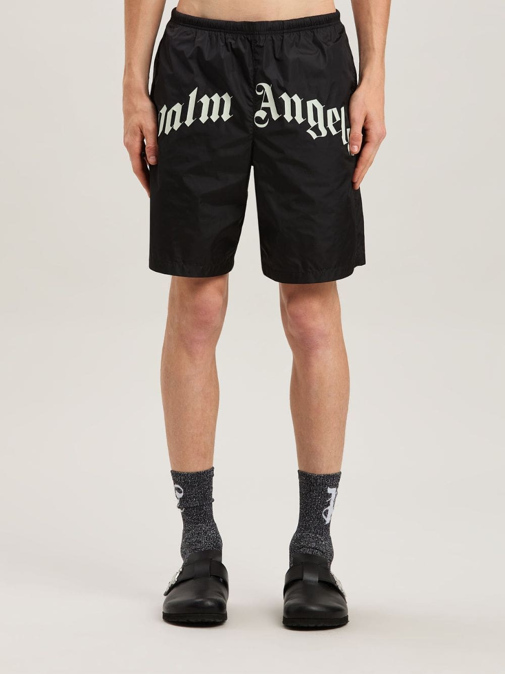 Black Curved Logo Swim Shorts