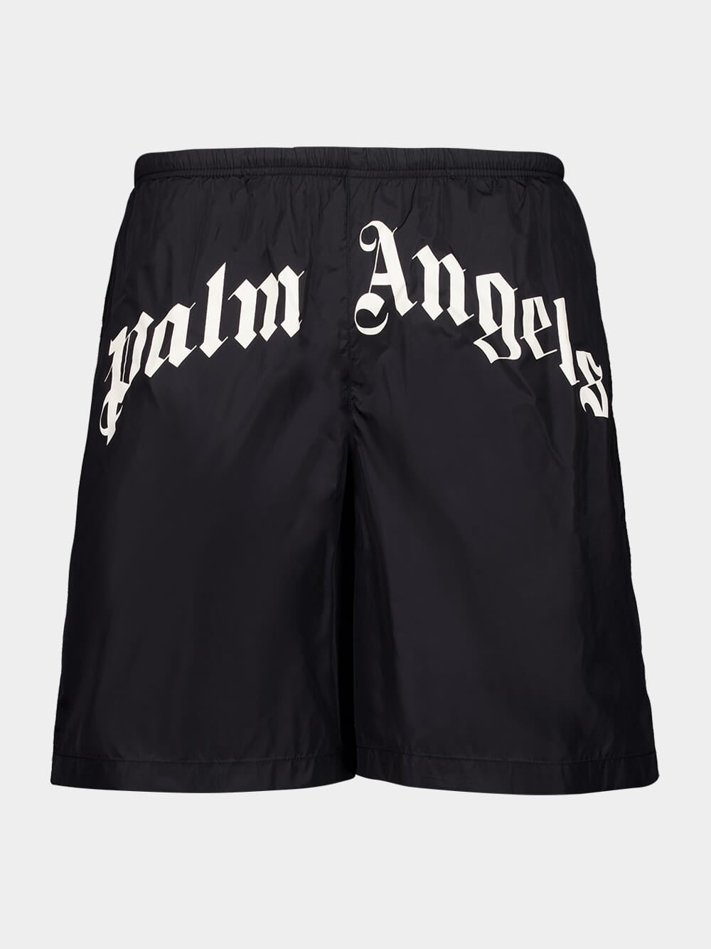 Black Curved Logo Swim Shorts