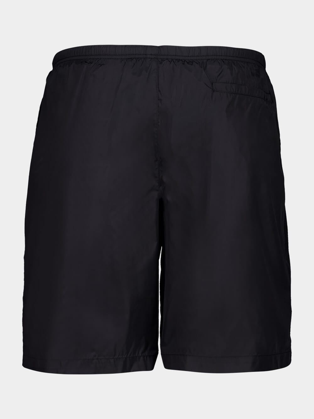 Black Curved Logo Swim Shorts