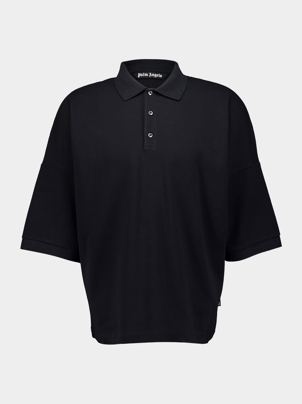 Black College Graphic Polo Shirt