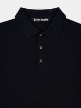 Palm Angels Black College Graphic Polo Shirt