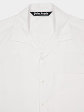 Palm Angels White Short-Sleeve Shirt with Curved Logo