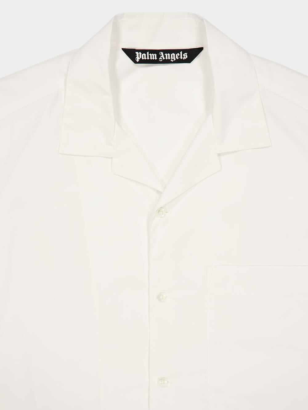 White Shirt with Curved Logo