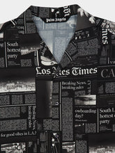 Palm Angels Black PA x LA Times News Short-Sleeve Shirt